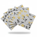 DaDa Bedding Set of 4-Pieces Sunshine Yellow Fleur Spring Tapestry Dining Table Placemats 13” x 19” (18112) by DaDalogy Bedding Collection