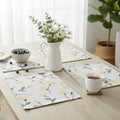 DaDa Bedding Set of 4-Pieces Sunshine Yellow Fleur Spring Tapestry Dining Table Placemats 13” x 19” (18112) by DaDalogy Bedding Collection
