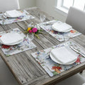 DaDa Bedding Set of 4-Pieces Tropical Sky Blue Birds Floral Tapestry Dining Table Placemats 13” x 19” (18116) by DaDalogy Bedding Collection