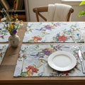 DaDa Bedding Set of 4-Pieces Tropical Sky Blue Birds Floral Tapestry Dining Table Placemats 13” x 19” (18116) by DaDalogy Bedding Collection