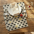 DaDa Bedding Set of 4-Pieces Valentine's day Yellow & Black Hearts Tapestry Dining Table Placemats 13” x 19” (18113) by DaDalogy Bedding Collection