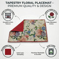DaDa Bedding Set of 4-Pieces Vintage Romantic Roses Lovely Pink Floral Tapestry Placemats 13” x 19” (879) by DaDalogy Bedding Collection