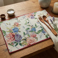 DaDa Bedding Set of 4-Pieces Vintage Romantic Roses Lovely Pink Floral Tapestry Placemats 13” x 19” (879) by DaDalogy Bedding Collection