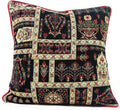 DaDa Bedding Set of 8 Pieces Dark Botanical Mughal Floral Table Woven Black Tapestry - 4 Placemats, 2 Table Runners, 2 Throw Pillow Covers (18197) by DaDalogy Bedding Collection