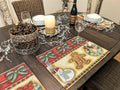 DaDa Bedding Set of 8 Pieces Gingerbread Sweets Holiday Table Tapestry - 4 Placemats, 2 Table Runners, 2 Throw Pillow Covers (12917) by DaDalogy Bedding Collection