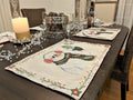 DaDa Bedding Set of 8 Pieces Magical Snowman Holiday Table Tapestry - 4 Placemats, 2 Table Runners, 2 Throw Pillow Covers (9733) by DaDalogy Bedding Collection