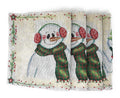 DaDa Bedding Set of 8 Pieces Magical Snowman Holiday Table Tapestry - 4 Placemats, 2 Table Runners, 2 Throw Pillow Covers (9733) by DaDalogy Bedding Collection