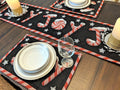 DaDa Bedding Set of 8 Pieces Peppermint Joy Holiday Table Tapestry - 4 Placemats, 2 Table Runners, 2 Throw Pillow Covers (12904) by DaDalogy Bedding Collection