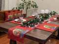 DaDa Bedding Set of 8 Pieces Red Santa Claus Holiday Table Tapestry - 4 Placemats, 2 Table Runners, 2 Throw Pillow Covers (17615) by DaDalogy Bedding Collection