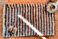 DaDa Bedding Shaggy Soft Door Mat Carpet Rug - 20" x 32" Striped Shiny Coffee Light Beige / Dark Brown by DaDalogy Bedding Collection
