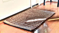 DaDa Bedding Shaggy Soft Door Mat Carpet Rug - 20" x 32" Striped Shiny Coffee Light Beige / Dark Brown by DaDalogy Bedding Collection