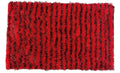 DaDa Bedding Shaggy Soft Rectangle Door Mat Bath Carpet Rug - 20" x 32", Striped Red & Black by DaDalogy Bedding Collection