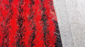 DaDa Bedding Shaggy Soft Rectangle Door Mat Bath Carpet Rug - 20" x 32", Striped Red & Black by DaDalogy Bedding Collection