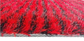 DaDa Bedding Shaggy Soft Rectangle Door Mat Bath Carpet Rug - 20" x 32", Striped Red & Black by DaDalogy Bedding Collection