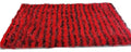 DaDa Bedding Shaggy Soft Rectangle Door Mat Bath Carpet Rug - 20" x 32", Striped Red & Black by DaDalogy Bedding Collection