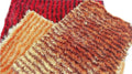 DaDa Bedding Shaggy Soft Rectangle Floor Door Mat Bath Carpet Rug - Striped Orange & Brown - 20" x 32", by DaDalogy Bedding Collection