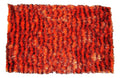 DaDa Bedding Shaggy Soft Rectangle Floor Door Mat Bath Carpet Rug - Striped Orange & Brown - 20" x 32", by DaDalogy Bedding Collection