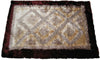 DaDa Bedding Shaggy Soft Viscose Champagne Brown Geometric Diamond Large Area Carpet Rug