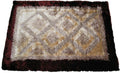 DaDa Bedding Shaggy Soft Viscose Champagne Brown Geometric Diamond Large Area Carpet Rug by DaDalogy Bedding Collection