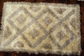 DaDa Bedding Shaggy Soft Viscose Champagne Brown Geometric Diamond Large Area Carpet Rug by DaDalogy Bedding Collection
