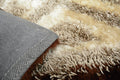 DaDa Bedding Shaggy Soft Viscose Champagne Brown Geometric Diamond Large Area Carpet Rug by DaDalogy Bedding Collection