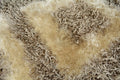 DaDa Bedding Shaggy Soft Viscose Champagne Brown Geometric Diamond Large Area Carpet Rug by DaDalogy Bedding Collection