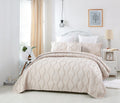 DaDa Bedding Soft Charming French Country Ruffles Quilted Cotton Bedspread Set - Ivory Cream Tan (JHW873) by DaDalogy Bedding Collection