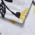 DaDa Bedding Soft Lightweight Fleece Throw Blanket, Yellow Fleur Floral Golden Orange Silver/Grey Background (XY1011) by DaDalogy Bedding Collection
