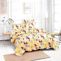 DaDa Bedding Sunshine Yellow Hummingbird Floral Bed in a Bag Set by DaDalogy Bedding Collection