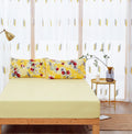 DaDa Bedding Sunshine Yellow Hummingbird Floral Bed in a Bag Set by DaDalogy Bedding Collection