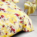 DaDa Bedding Sunshine Yellow Hummingbird Floral Duvet Cover Set by DaDalogy Bedding Collection