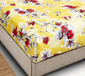 DaDa Bedding Sunshine Yellow Hummingbirds Floral Fitted Bed Sheet w/ Pillow Cases (JHW-925) by DaDalogy Bedding Collection