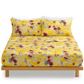 DaDa Bedding Sunshine Yellow Hummingbirds Floral Fitted & Flat Bed Sheets Set (JHW-925) by DaDalogy Bedding Collection