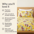 DaDa Bedding Sunshine Yellow Hummingbirds Floral Fitted & Flat Bed Sheets Set (JHW-925) by DaDalogy Bedding Collection