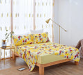 DaDa Bedding Sunshine Yellow Hummingbirds Floral Fitted & Flat Bed Sheets Set (JHW-925) by DaDalogy Bedding Collection