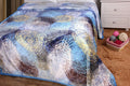 DaDa Bedding Swirly Navy Blue Lagoon Abstract Mink Flannel Fleece Throw Blanket (XY9897) by DaDalogy Bedding Collection