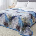 DaDa Bedding Swirly Navy Blue Lagoon Abstract Mink Flannel Fleece Throw Blanket (XY9897) by DaDalogy Bedding Collection