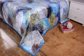 DaDa Bedding Swirly Navy Blue Lagoon Abstract Mink Flannel Fleece Throw Blanket (XY9897) by DaDalogy Bedding Collection