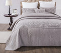 DaDa Bedding Whimsical Lavender Grey Cottage Soft Quilted Coverlet Bedspread Set (JHW866) by DaDalogy Bedding Collection
