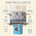DaDa Bedding White Blue Floral Paisley Quilt Set by DaDalogy Bedding Collection