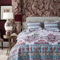 DaDa Bedding White Blue Floral Paisley Quilt Set by DaDalogy Bedding Collection