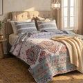 DaDa Bedding White Blue Floral Paisley Quilt Set by DaDalogy Bedding Collection