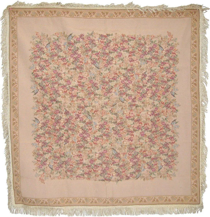 DaDa Bedding Wildflower Wonderland Floral Golden Beige Tan Square Dining Table Cloth (3100) by DaDalogy Bedding Collection