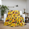DaDa Bedding Yellow Farmhouse Rustic Spring Floral Hummingbirds Soft Fleece Throw Blanket (925) by DaDalogy Bedding Collection