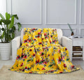 DaDa Bedding Yellow Farmhouse Rustic Spring Floral Hummingbirds Soft Fleece Throw Blanket (925) by DaDalogy Bedding Collection
