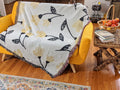 DaDa Bedding Yellow Fleur Botanical Sunshine Golden Floral Woven Tapestry Throw Blanket - 50” x 60” (18112) by DaDalogy Bedding Collection