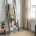 DaDa Bedding Yellow Fleur Botanical Sunshine Golden Floral Woven Tapestry Throw Blanket - 50” x 60” (18112) by DaDalogy Bedding Collection