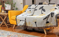 DaDa Bedding Yellow Fleur Botanical Sunshine Golden Floral Woven Tapestry Throw Blanket - 50” x 60” (18112) by DaDalogy Bedding Collection