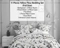 DaDa Bedding Yellow Fleur Floral Bed in a Bag Set - Ivory Botanical by DaDalogy Bedding Collection