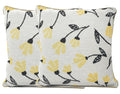 DaDa Bedding Yellow Fleur Floral Botanical Spring Tapestry Throw Pillow Cover, 16" x 16" (18112) by DaDalogy Bedding Collection
